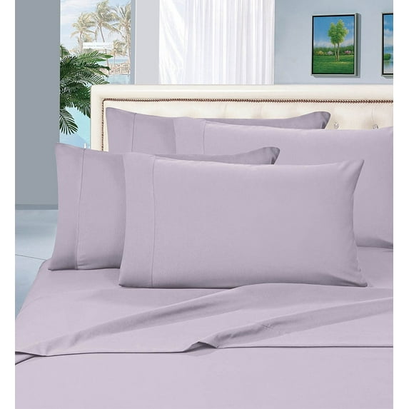 Holiday Gift Wrinkle-Free 4-Piece Bed Sheet Set, Deep Pocket up to 16 inch, California King, Lilac