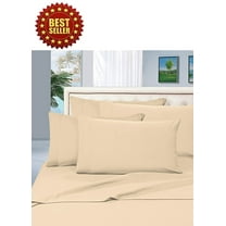 1800 Series 4-Piece Bed Sheet Set, Deep Pocket up to 16 inch, Split King, Cream/Tan