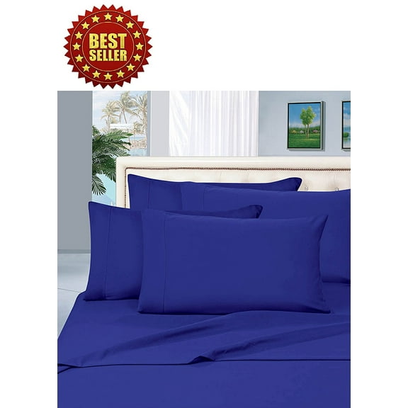 1800 Series 4-Piece Bed Sheet Set, Deep Pocket up to 16 inch, Split King, Royal Blue