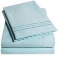 thumbnail image 1 of 1800 Series 4 Piece Deep Pocket Bedroom Bed Sheet Set California King - Mist, 1 of 2