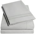 thumbnail image 1 of 1800 Series 4 Piece Deep Pocket Bedroom Bed Sheet Set California King - Silver, 1 of 2