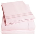 thumbnail image 1 of 1800 Series 4 Piece Deep Pocket Bedroom Bed Sheet Set King - Pale Pink, 1 of 2