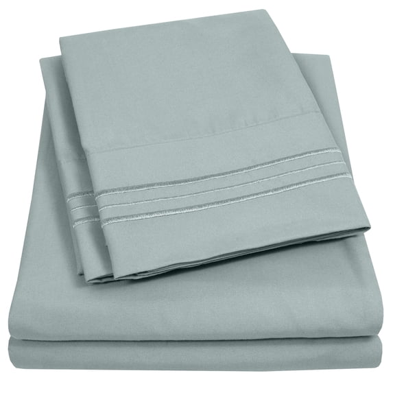 1800 Thread Count 4 Piece Deep Pocket Bedroom Bed Sheet Set King - Slate