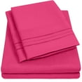 thumbnail image 1 of 1800 Series 4 Piece Deep Pocket Bedroom Bed Sheet Set Queen - Fuchsia, 1 of 5