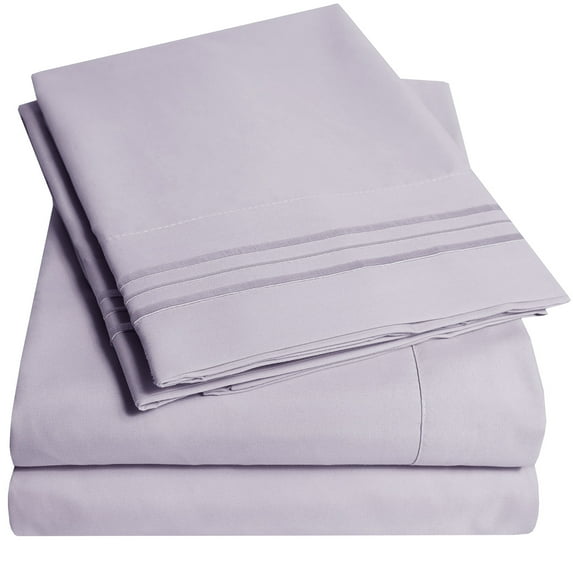 1800 Series 4 Piece Deep Pocket Bedroom Bed Sheet Set Queen - Lilac