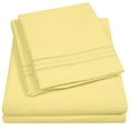 thumbnail image 1 of 1800 Series 4 Piece Deep Pocket Bedroom Bed Sheet Set Twin - Pale Yellow, 1 of 5