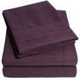 thumbnail image 1 of 1800 Series 4 Piece Deep Pocket Bedroom Bed Sheet Set Twin - Purple, 1 of 2