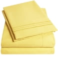 thumbnail image 1 of 1800 Series 4 Piece Deep Pocket Bedroom Bed Sheet Set Twin - Yellow, 1 of 2