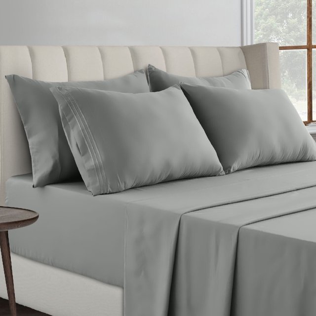 1800 Series 6 Piece Bed Sheet Set Soft Deep Pocket Twin King Queen Full