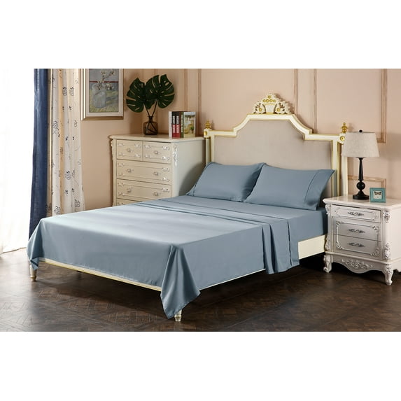 1800 Series Brushed Microfiber 11 Inch Deep Pocket Three Quarter Size Sheet Set - Wrinkle, Fade, - Hypoallergenic - Solid Grey