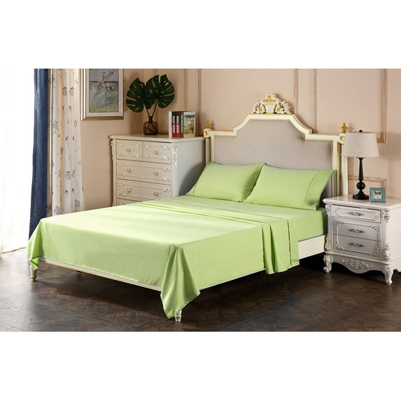 1800 Series Brushed Microfiber 13 Inch Deep Pocket Three Quarter Size Sheet Set - Wrinkle, Fade, - Hypoallergenic - Solid Sage