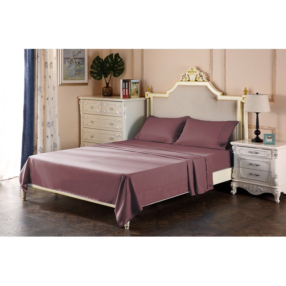 1800 Series Brushed Microfiber 21 Inch Deep Pocket Three Quarter Size Sheet Set - Wrinkle, Fade, - Hypoallergenic - Solid Chocolate