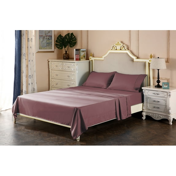 1800 Series Brushed Microfiber 27 Inch Deep Deep Pocket Three Quarter Size Sheet Set - Wrinkle, Fade, - Hypoallergenic - Solid Chocolate