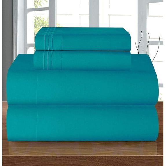 1800 Series Deep Pocket 4 Piece Bedding, Luxury Soft Microfiber California King Turquoise