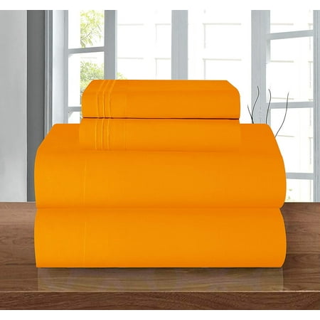 1800 Series Deep Pocket 4 Piece Bedding, Luxury Soft Microfiber Full Elite Orange