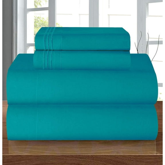 1800 Series Deep Pocket Soft Microfiber 4 Piece Queen Sheet Sets - Queen Turquoise