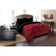 thumbnail image 1 of 1800 Series Goose Down Alternative Reversible Comforter - Hypoallergenic - All Season-, Twin, Black/Burgundy, 1 of 1