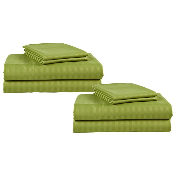 1800 Series Premium Bed Sheet Set, 2 PACK Extra Soft Microfiber Bedding -Includes Flat Sheet-Fitted Sheet- Pillowcases, Size: Queen Color: Sage