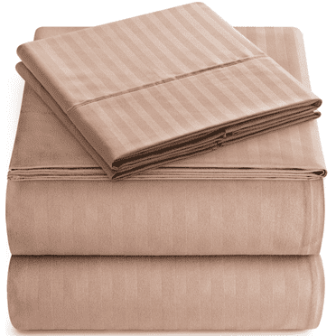 1800 Series Premium Deep Pocket Bed Sheet Set by Elaine Karen Microfiber Bedding -Includes Flat Sheet-Fitted Sheet- Pillowcases, Size: King, Queen, Full, Twin - KING TAUPE