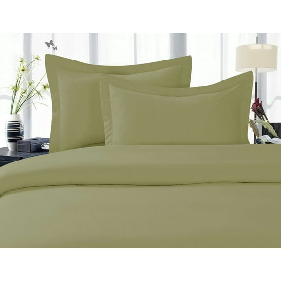 1800 Series Wrinkle 4-Piece Bed Sheet set, Deep Pocket - Queen Sage/Green