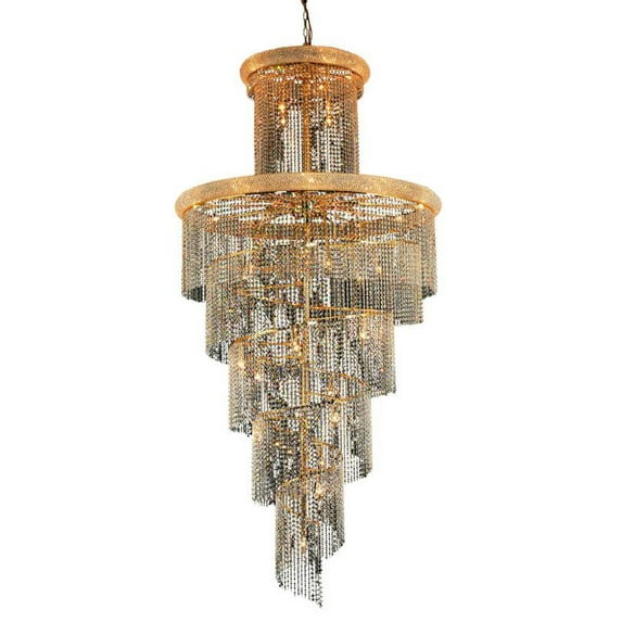 1800 Spiral Collection Chandelier D:48in H:96in Lt:41 Gold Finish (Swarovski Elements Crystals)