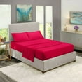 thumbnail image 1 of 1800 Thread Count 4 Piece Deep Pocket Egyptian Comfort Bedroom Bedding Sheet Set California King Size Hot Pink Colour, 1 of 6