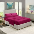 thumbnail image 1 of 1800 Thread Count 5 Piece Deep Pocket Egyptian Comfort Bedroom Bedding Sheet Set Split King Size Vivacious Magenta Colour, 1 of 6