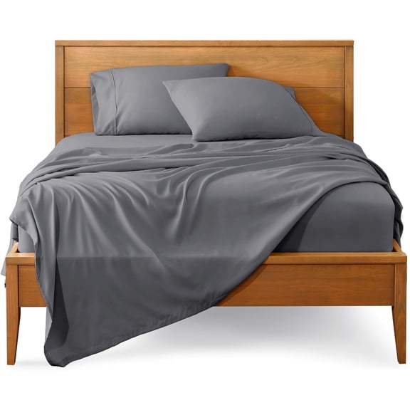 1800 Thread Count Deep Pocket Grey Queen Bed Sheets Set with Pillowcases