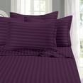 thumbnail image 1 of Mocassi 1800 Thread Count Egyptian Quality Damask Stripe 6-Piece Bed Sheet Set, California King, Eggplant/Purple, 1 of 2