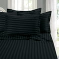 thumbnail image 1 of 1800 Thread Count Egyptian Quality Luxurious Wrinkle Resistant 6 Piece DAMASK Stripe Bed Sheet Set, King Black, 1 of 2