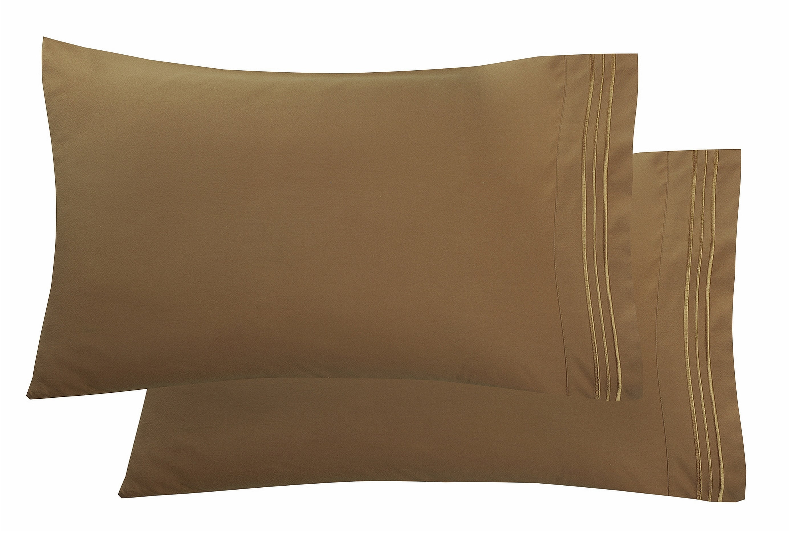 1800 Thread Count Egyptian Quality Super Soft Wrinkle Free 2-Piece Pillowcases- King Size-Mocha Chocolate