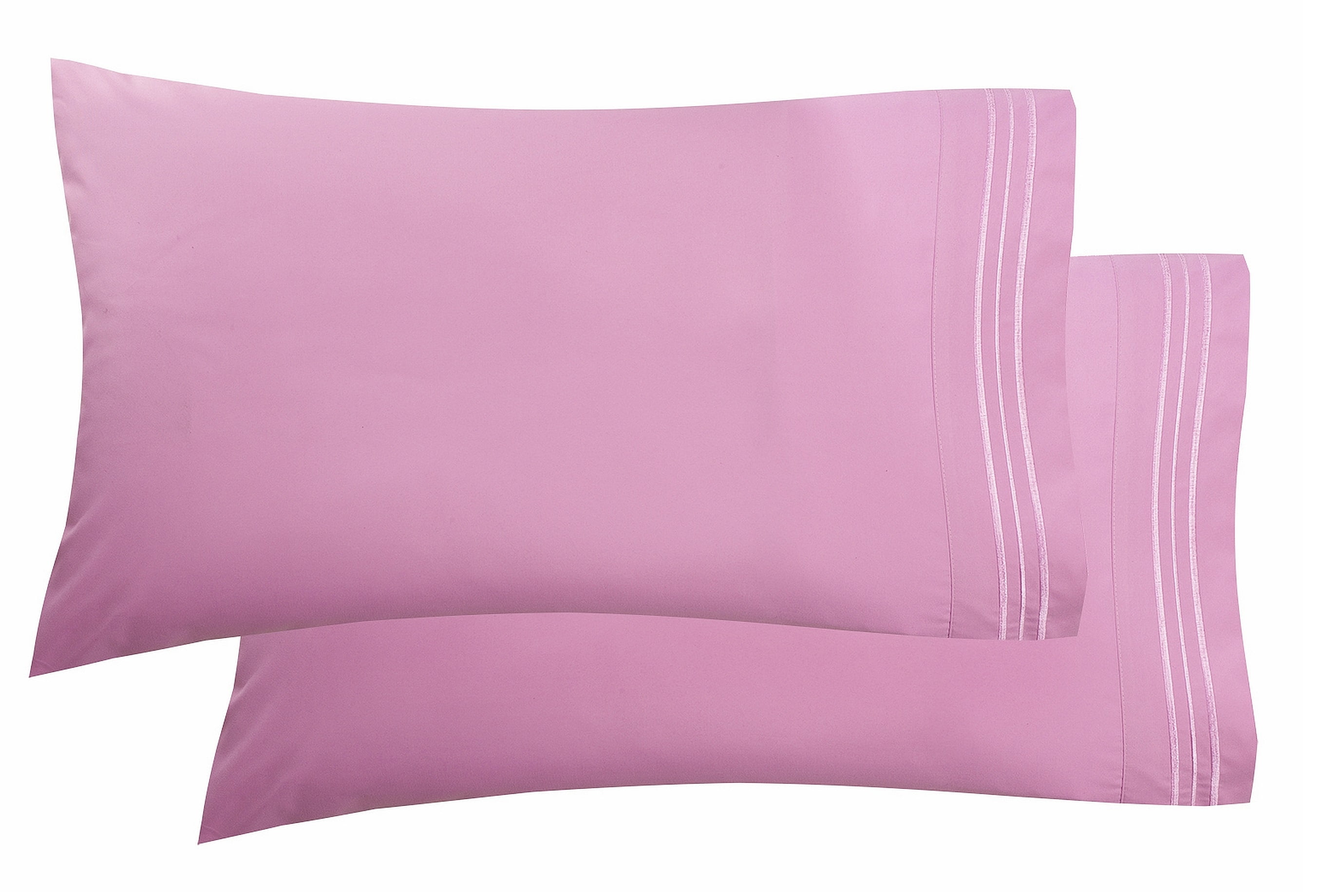 1800 Thread Count Egyptian Quality Super Soft Wrinkle Free 2-Piece Pillowcases- Standard Size-Light Pink