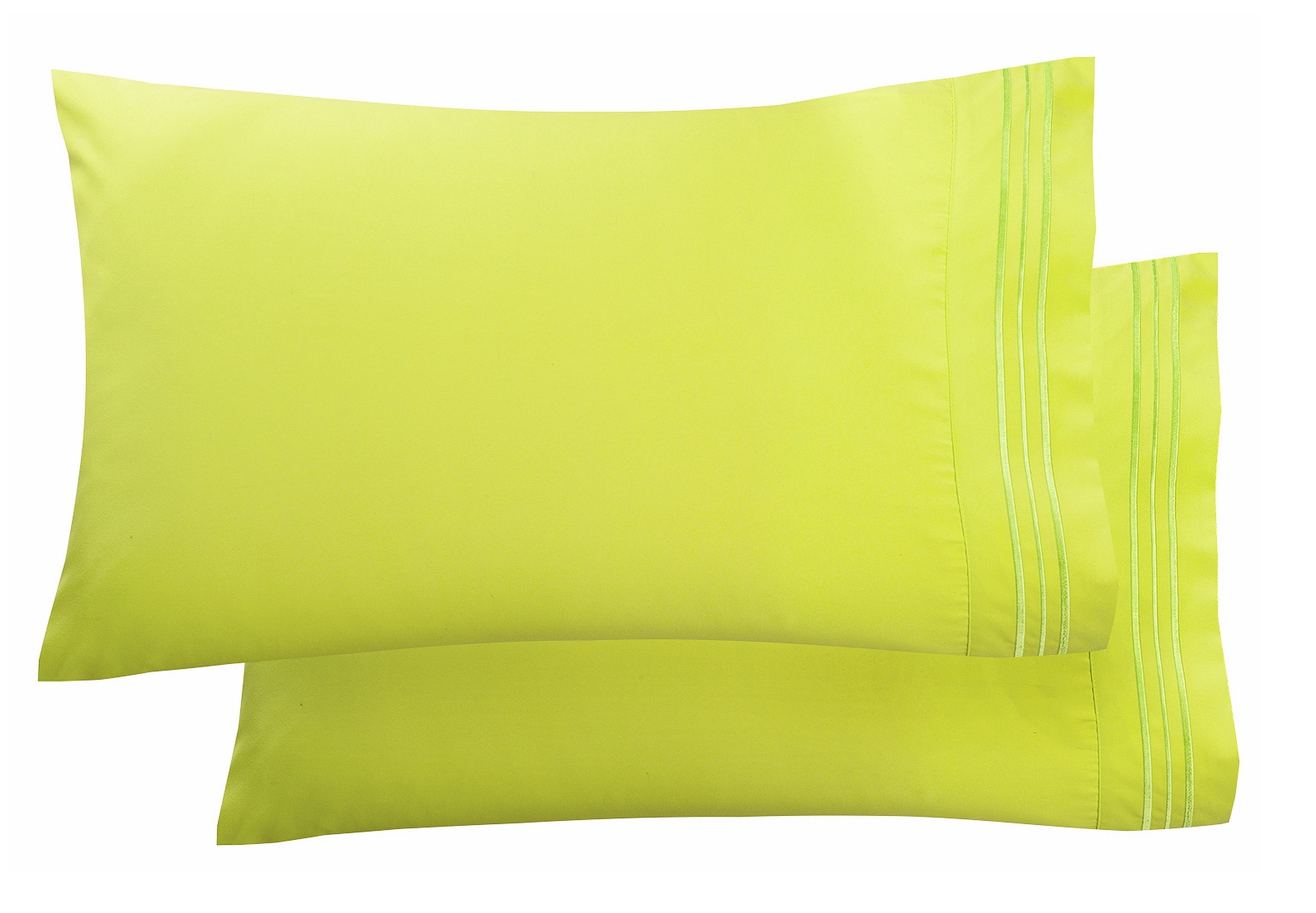 1800 Thread Count Egyptian Quality Super Soft Wrinkle Free 2-Piece Pillowcases- Standard Size-Lime
