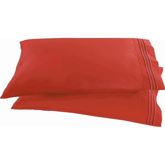 1800 Thread Count Egyptian Quality Super Soft Wrinkle Free 2-Piece Pillowcases- Standard Size-Rust
