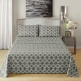 thumbnail image 1 of 1800 Thread Count Ultra-Soft Microfiber Trellis Deep Pocket Bedding Sheets & Pillowcases, 4-Piece Sheet Set by Impressions - Twin, 1 of 7