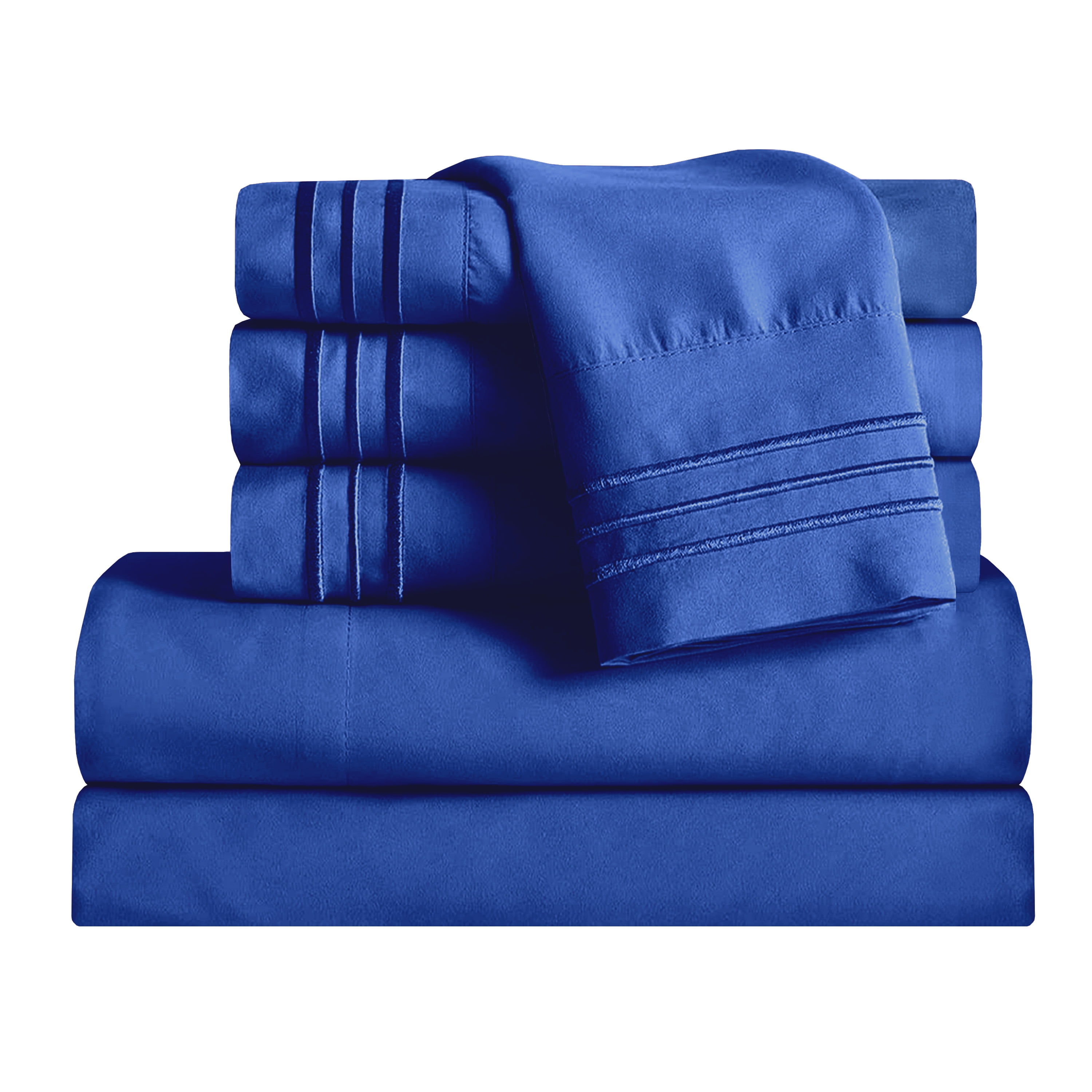 1800 Thread Count Wrinkle 4-Piece Bed Sheet set Deep Pocket -Twin/Twin XL Royal Blue