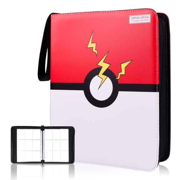 1800 card 9 Pocket Card Binder, Premium Zipper Trading Card Binder, Double Sided 1800 Pocket PU Collection Binder, Collector Album, Card Folder for Sports & Game Cards