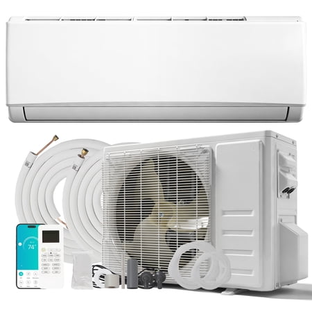 18000 BTU 208-230V Wi-Fi Inverter Mini Split by PhiloDeco – 05 Series Ductless Wall-Mounted Air Conditioner & Heat Pump with Energy-Saving Performance, Complete Installation Kit