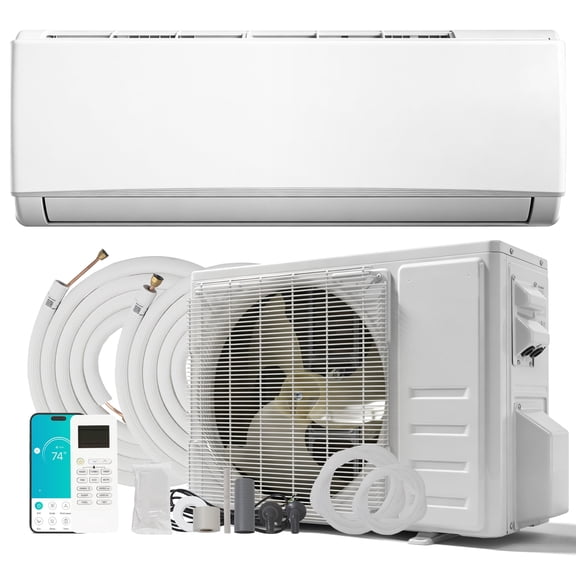 18000 BTU 208-230V Wi-Fi Inverter Mini Split by PhiloDeco – 05 Series Ductless Wall-Mounted Air Conditioner & Heat Pump with Energy-Saving Performance, Complete Installation Kit