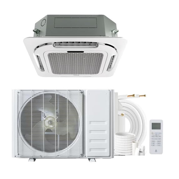 18000 BTU Ceiling Cassette Mini Split Air Conditioner &amp; Heater ...