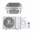 thumbnail image 1 of 18000 BTU Ceiling Cassette Mini Split Air Conditioner & Heater, Ductless 360° 8-Way Airflow, 37dB Quiet Operation, R454B Refrigerant, 25ft Installation Kit, Remote Control 230V for Home Commercial, 1 of 6