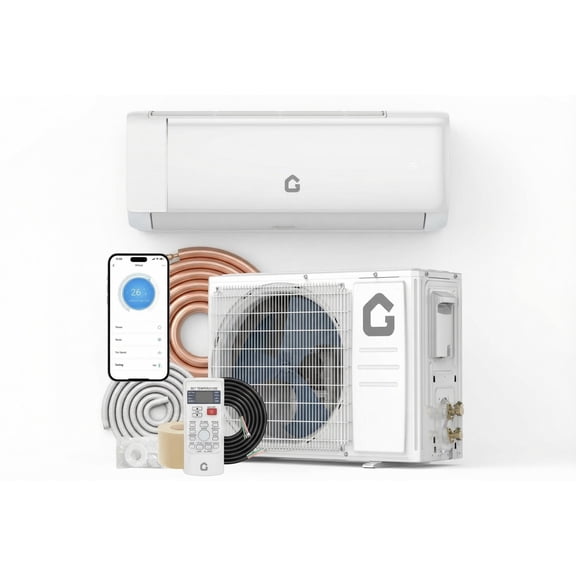 18000 BTU Mini Split Air Conditioner and Heat Pump, 230V WiFi Enabled, 21 SEER2 Ductless Inverter Unit with Remote and Installation Kit, Q Model Series