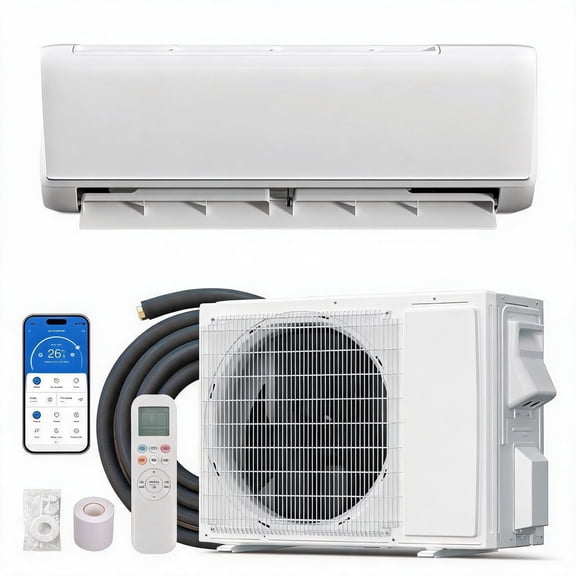 18000 BTU Mini Split Central Air Conditioner - 19 SEER2, 230V - Ductless System for Home - Cooling & Heating - WiFi Enabled - Efficient Climate Control