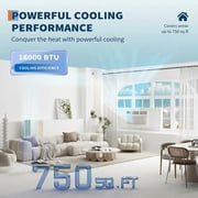 18000 BTU Smart Window Air Conditioner & Heater, Voice App Control Household Unit