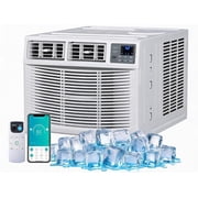18000 BTU Window Air Conditioner with Heat, Smart WiFi Window AC Heater Combo with Remote, Dehumidifier & Fan for Rooms up to 1000 Sq.Ft