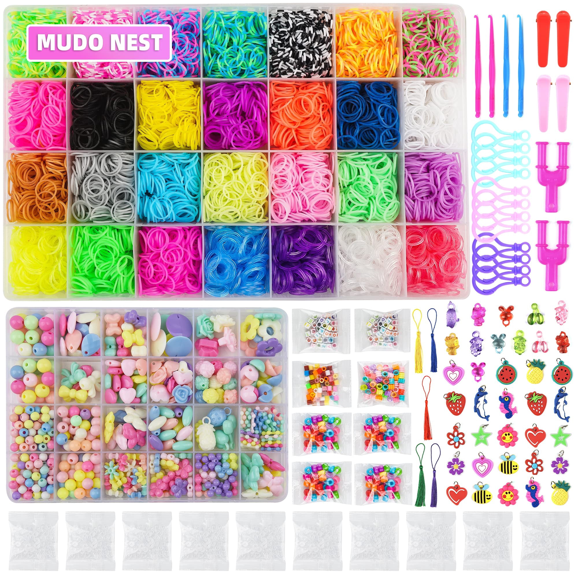 18000+ Loom Bands Kit: DIY Rubber Bands Kits , 500 Clips, 40 Charms,Loom Bracelet Making Kits for Kids, DIY Rubber Band Bracelet Kit