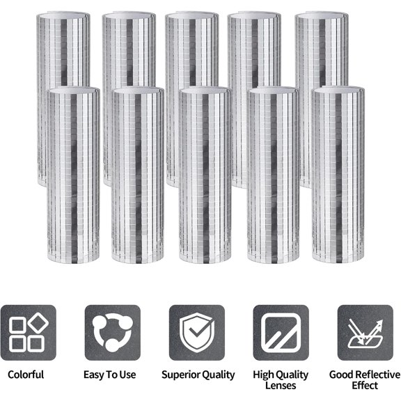 18000 Mini Glass Mosaic Tiles, 5x5mm Silver Disco Tiles, Self Adhesive Mirror Stickers for Crafts, Disco , and Frame Decor