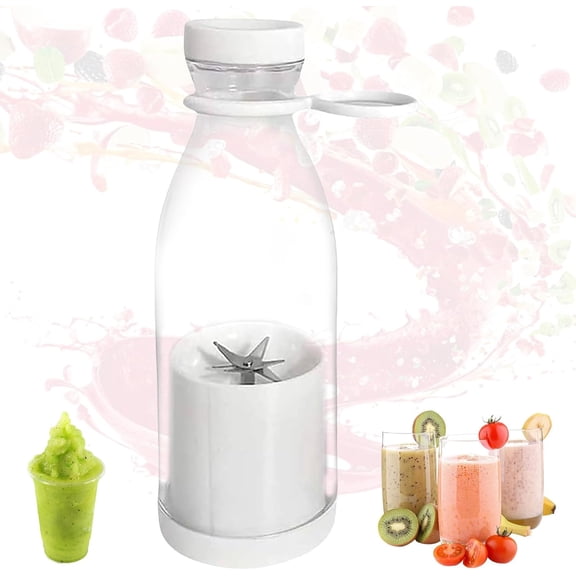 18000 rpm Blender, 15 oz Smoothie Blenders with Lid and Stainless Steel Blades for Shakes and Smoothies, USB Charging, Drinking Smoothies to Cool down Quickly in Summer (White)