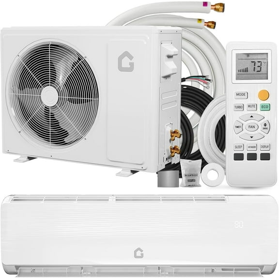 18000BTU Mini Split Ac/Heating System,19 SEER2 230 V AC Unit Cools Rooms up to1250 Sq. Ft, Q Panel Indoor Unit Split Air Conditioner,Energy Efficient Inverter AC w/Heat Pump,Low Noise (42 db)