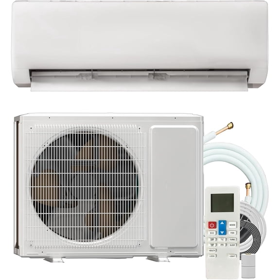 18000BTU Mini Split Air Conditioner, 230V Wall-Mounted AC/Heating System Cools Rooms up to 1250 Sq.Ft, Energy Efficient Inverter AC with Pre-Charged Condenser, Heat Pump & Installation Kits